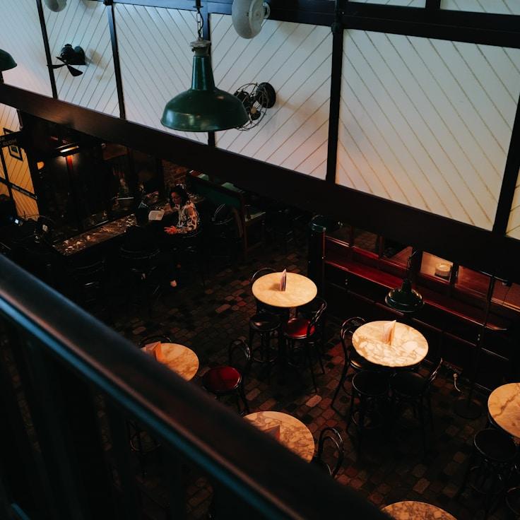 Restaurant interior with private family seating